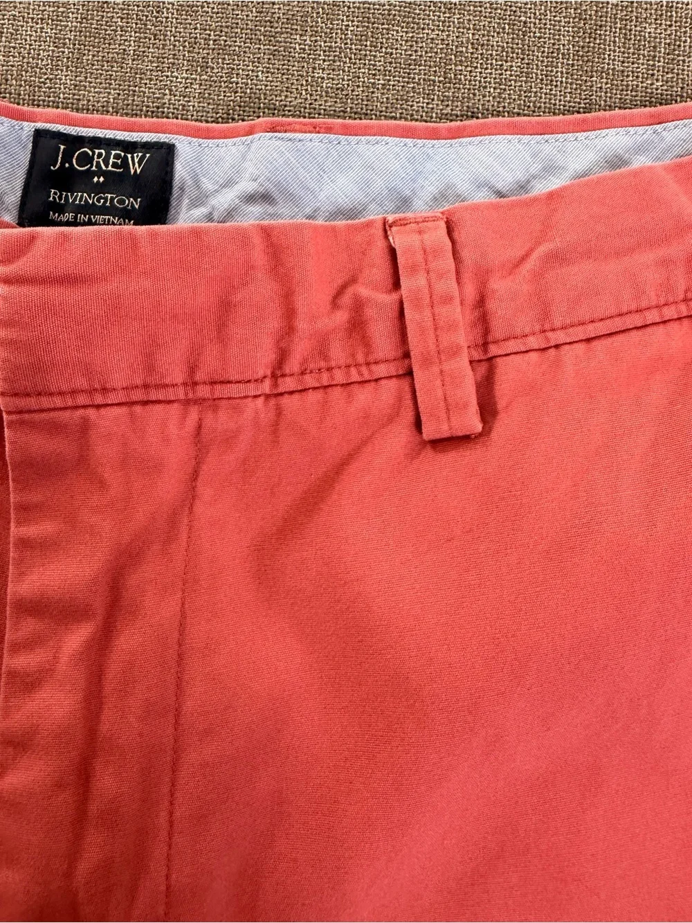 J. Crew Men’s Coral Pink Flat Front Chino Shorts Size 32